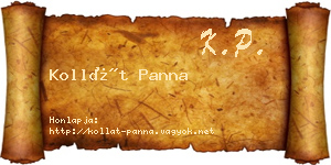 Kollát Panna névjegykártya